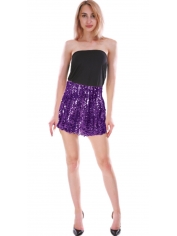 Purple Sequin Skirt - Womens 70s Disco Costumes 